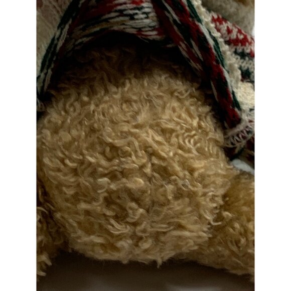 Vintage Plush Beary Theodor Teddy Festive Knit Sweater Hat 8" Polyester Soft - Picture 9 of 14